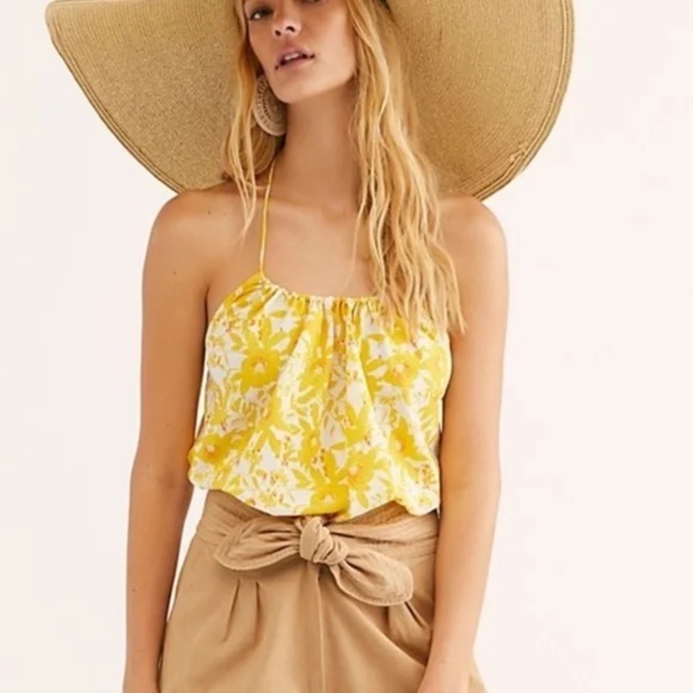 Free People Yellow Liza Bodysuit Size Medium